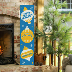 47" Double Sided Leaner, Los Angeles Chargers, Christmas