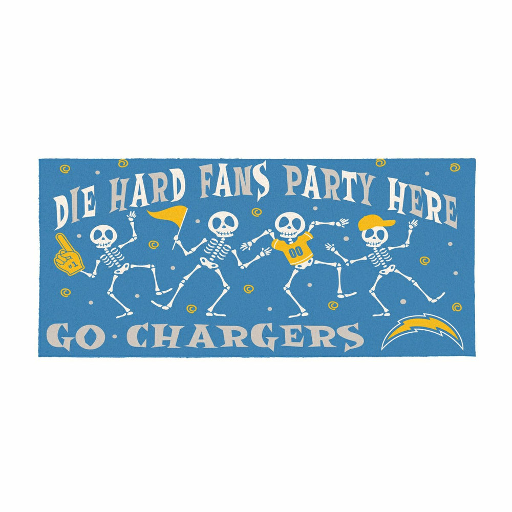 Los Angeles Chargers Flocked Coir Halloween Sassafras Switch Mat, 22"x