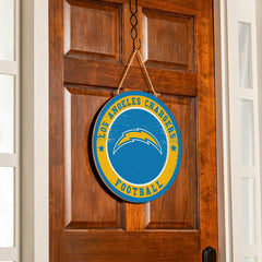 Los Angeles Chargers Round Door Décor with Hanging Rope, 18x18