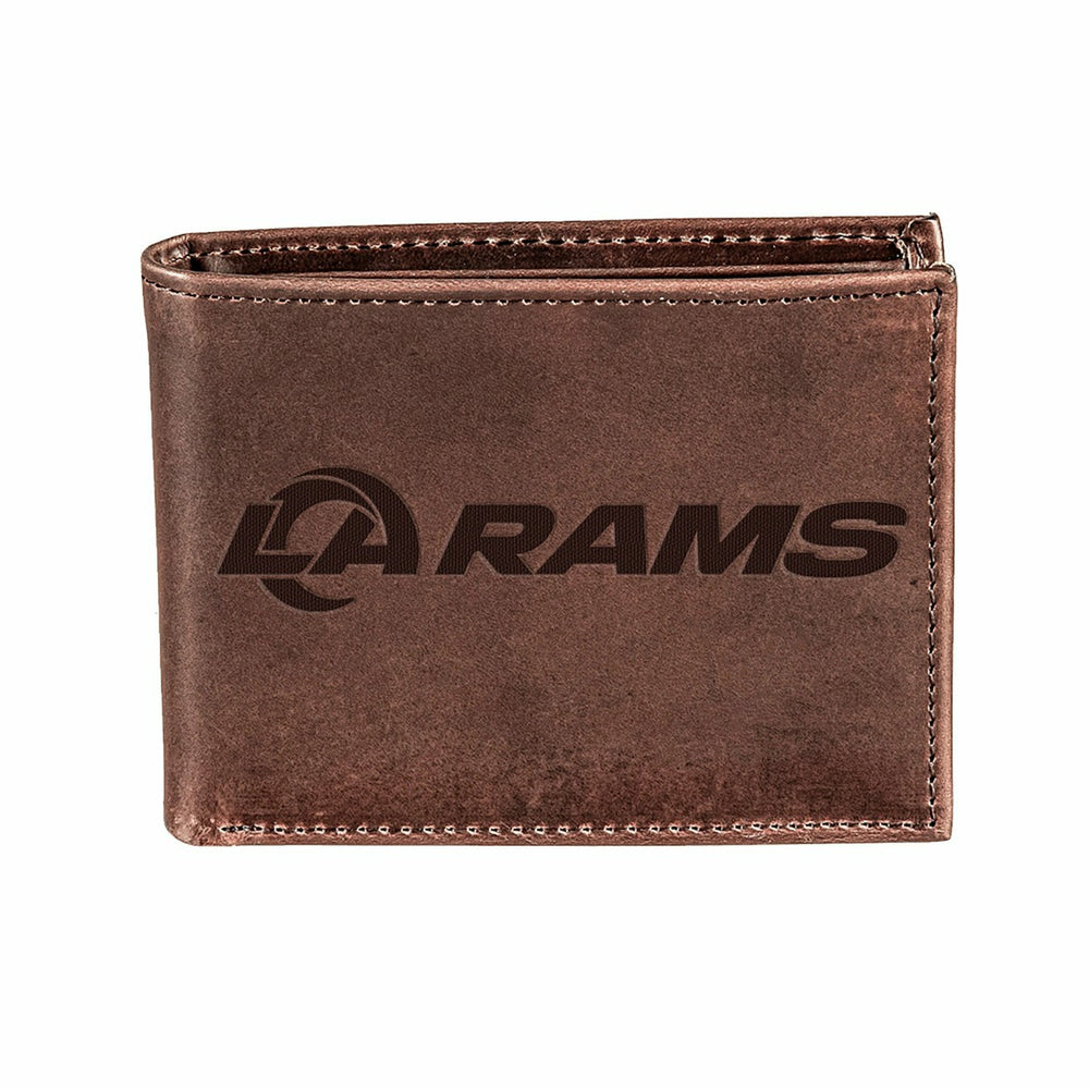 Los Angeles Rams, Bi-Fold Wallet, Brown, CH, 100% Genuine Leather