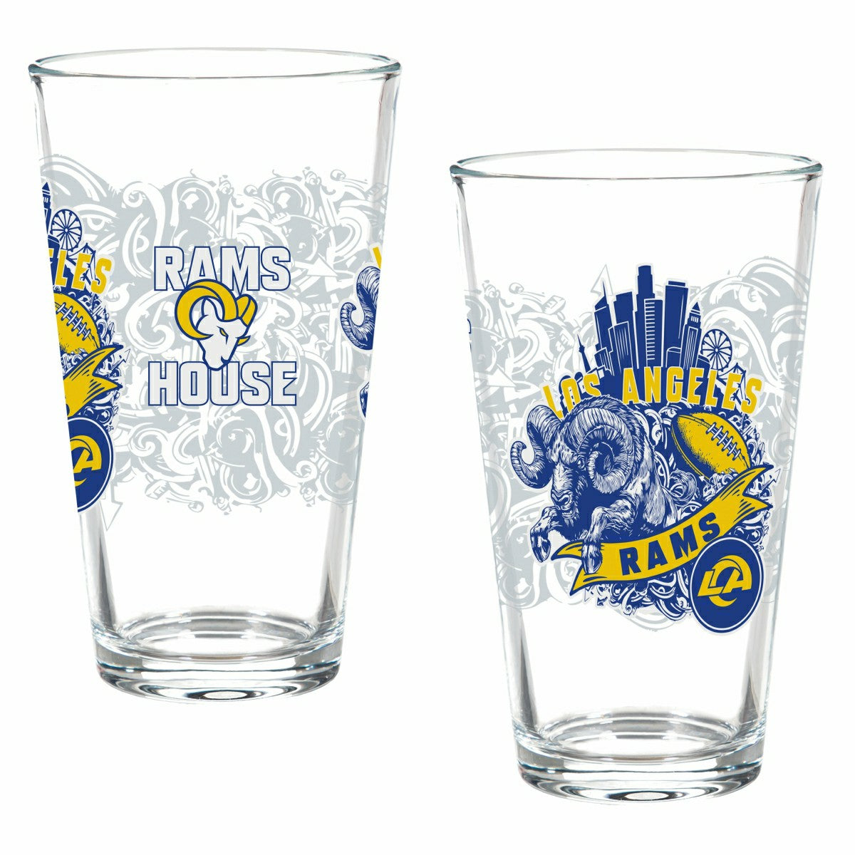 Los Angeles Rams 16oz Glass pint, Set of 2