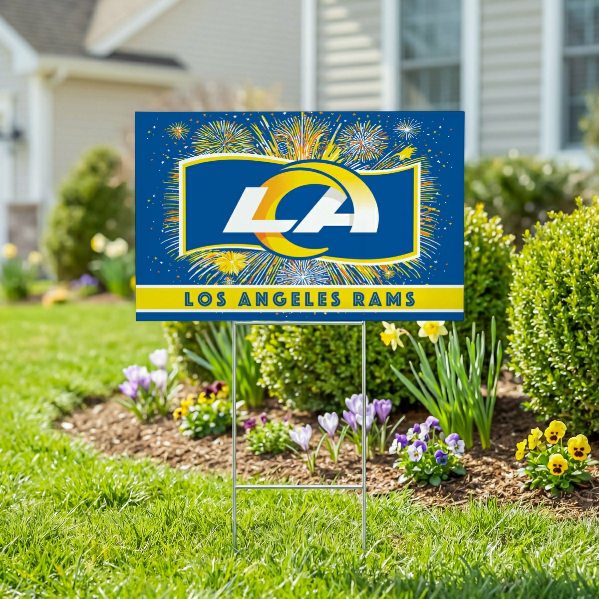 Los Angeles Rams Yard Sign, Patriotic