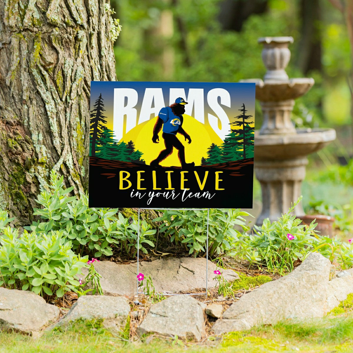 Los Angeles Rams Yard Sign, Bigfoot