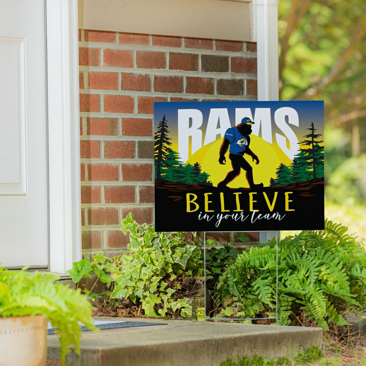 Los Angeles Rams Yard Sign, Bigfoot