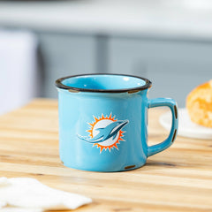Miami Dolphins Ceramic Camp Cup with Enamel Finish, 14oz
