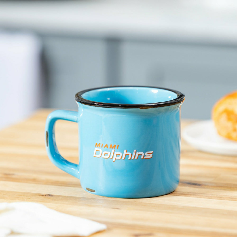 Miami Dolphins Ceramic Camp Cup with Enamel Finish, 14oz
