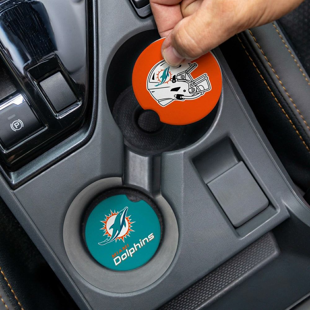 Miami Dolphins Car Coaster Set, 2pc