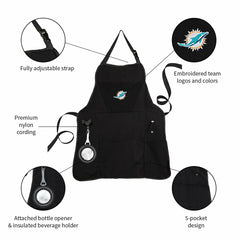 Grill Apron, Black, Miami Dolphins