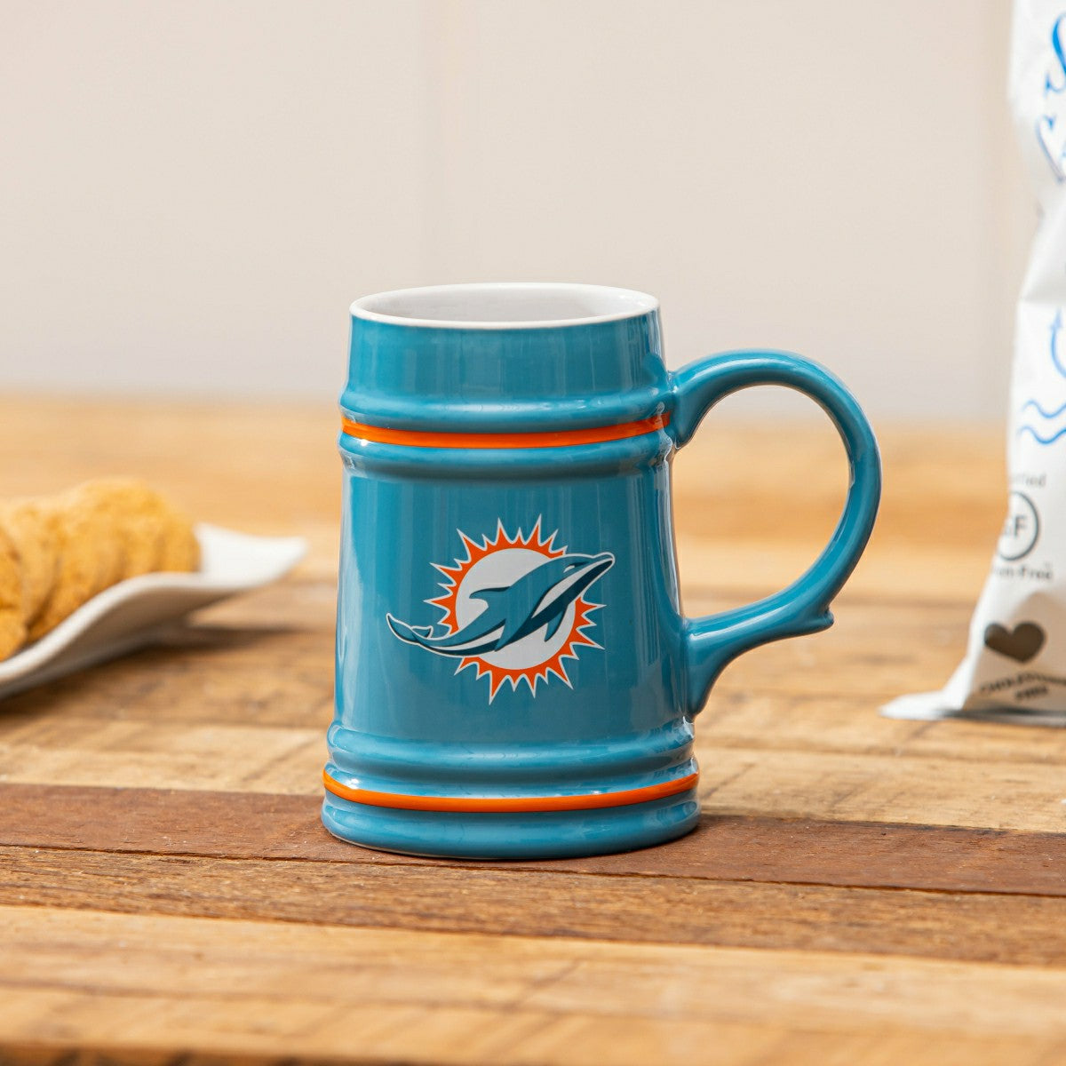 Miami Dolphins Ceramic Stein Cup, 24oz