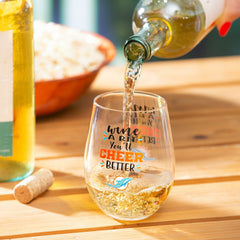 Miami Dolphins, 17oz Boxed Stemless Wine