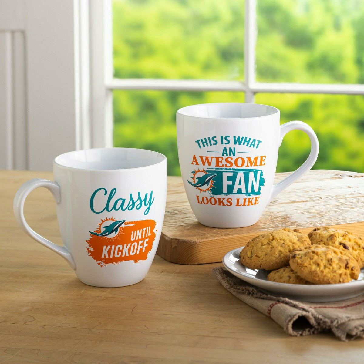 Miami Dolphins, Ceramic Cup O'Java 17oz Gift Set