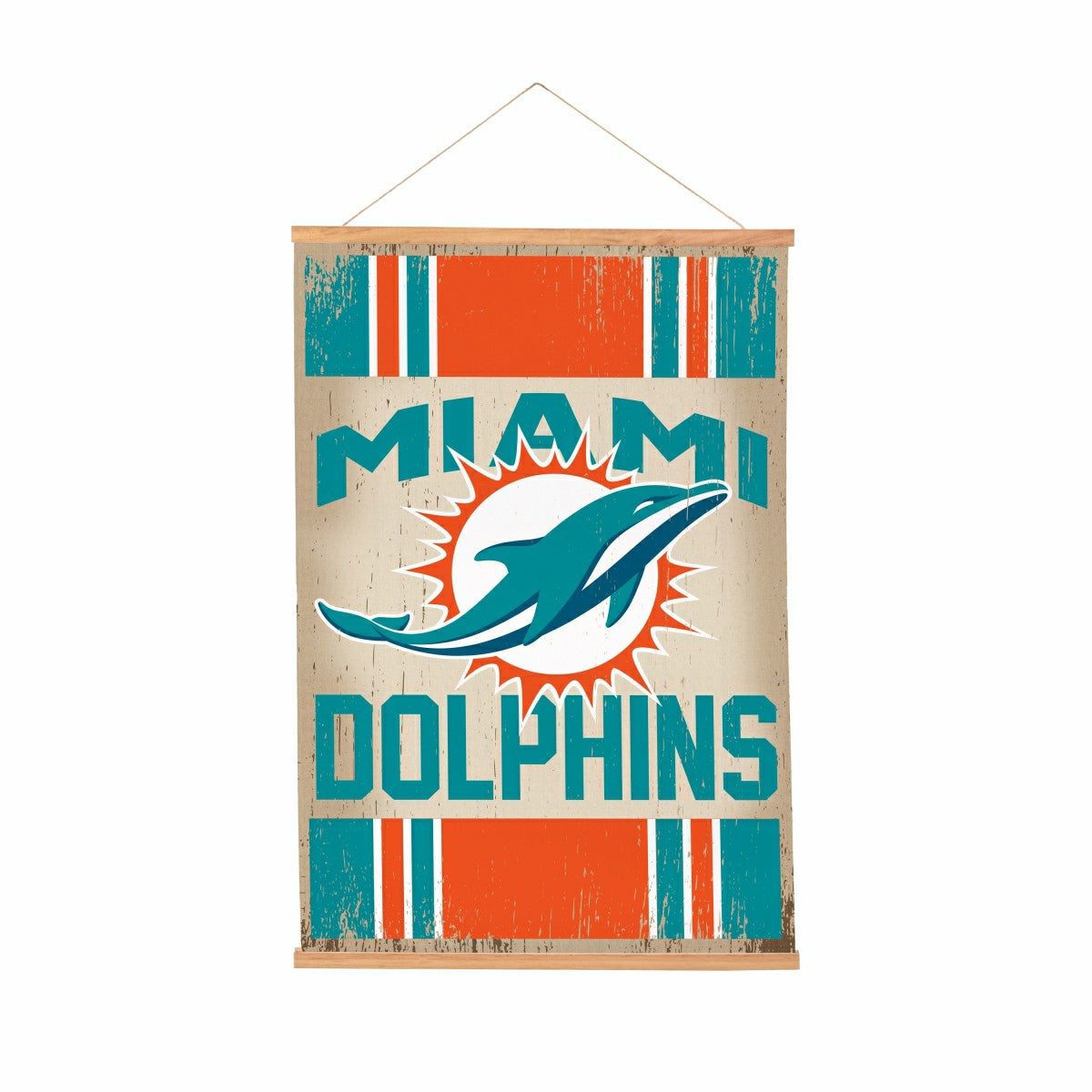 Miami Dolphins, Canvas Wall Tapestry, Medium, 36x24