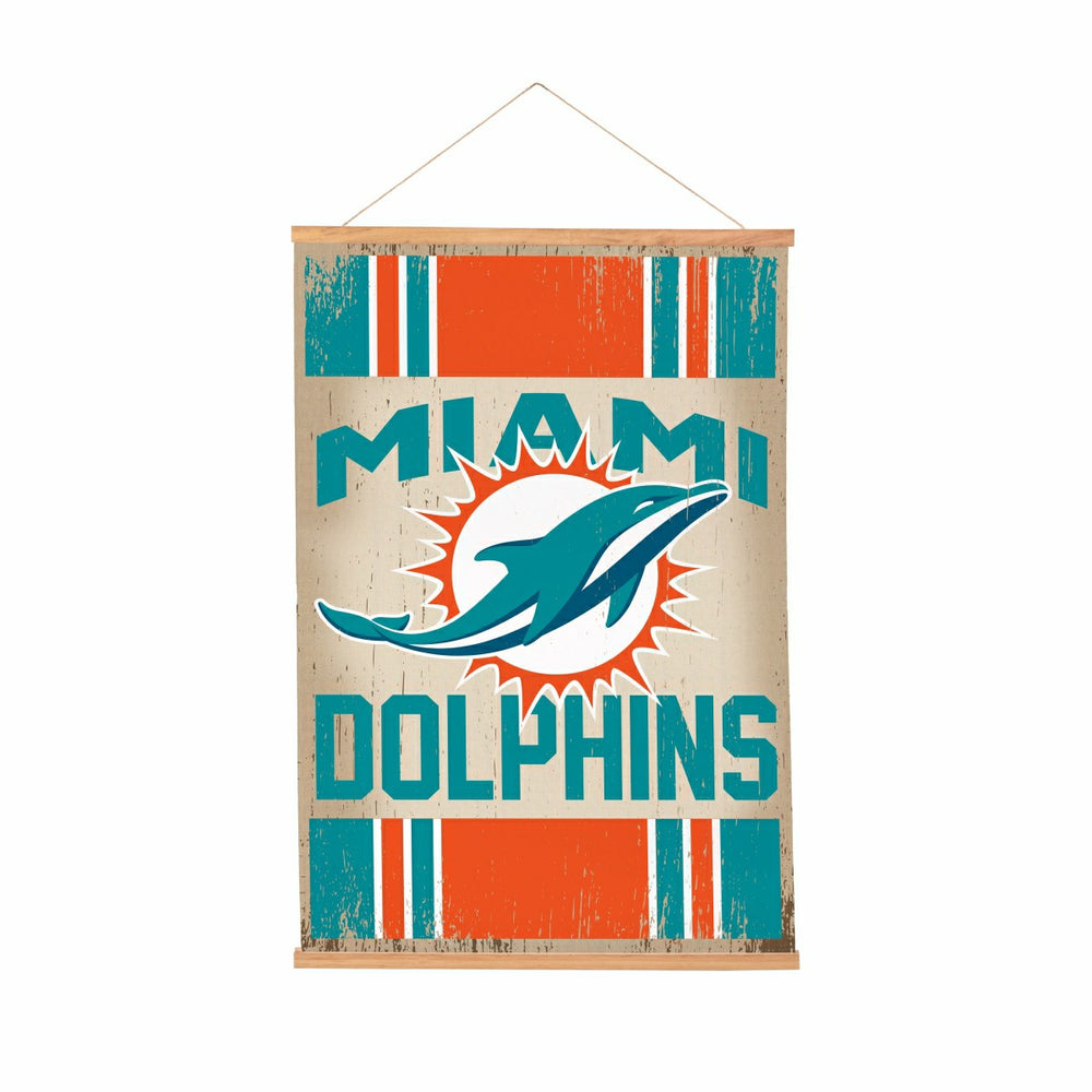 Miami Dolphins, Canvas Wall Tapestry, Medium, 36x24