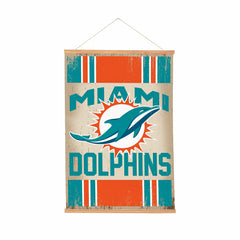 Miami Dolphins, Canvas Wall Tapestry, Medium, 36x24
