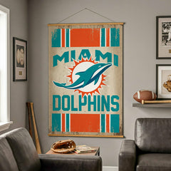 Miami Dolphins, Canvas Wall Tapestry, Large, 54x36