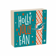 Miami Dolphins Block, Holiday, 6x6