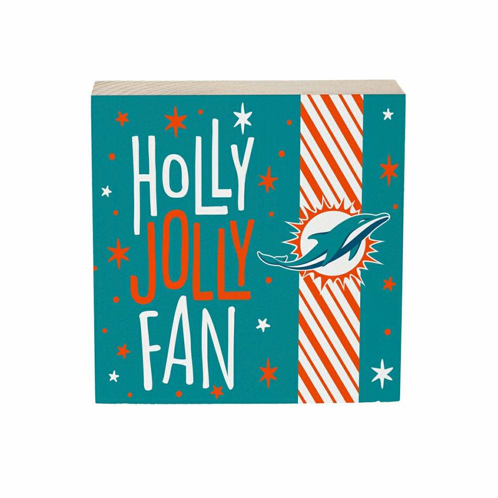 Miami Dolphins Block, Holiday, 6x6