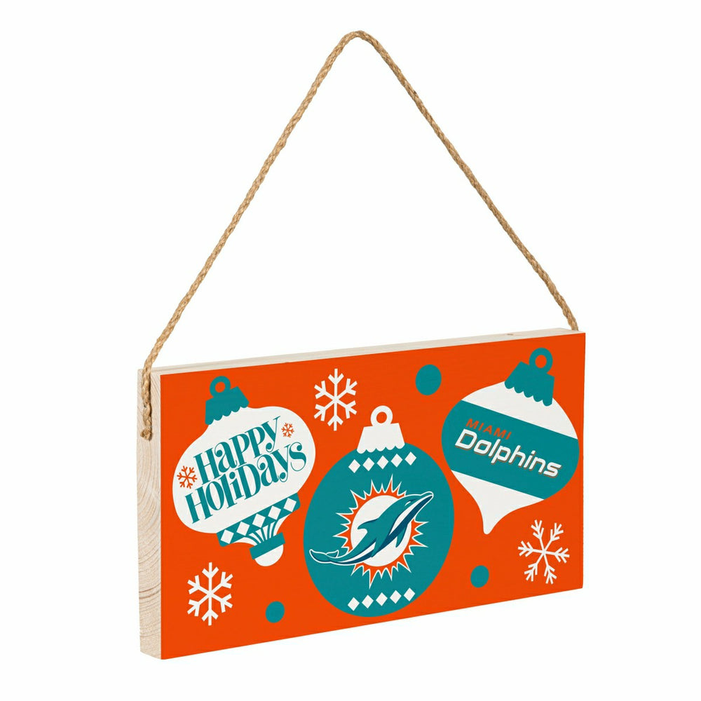 Miami Dolphins Holiday Wood Wall Sign, 6x11