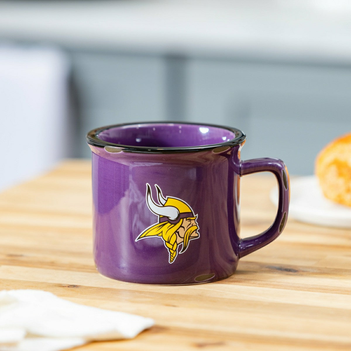 Minnesota Vikings Ceramic Camp Cup with Enamel Finish, 14oz
