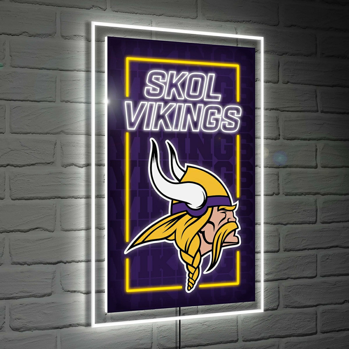 Minnesota Vikings NFL Football Rectangle Neolite LED Decor