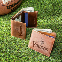 Minnesota Vikings, Bi-Fold and Tri-Fold Wallet Gift Set, Brown