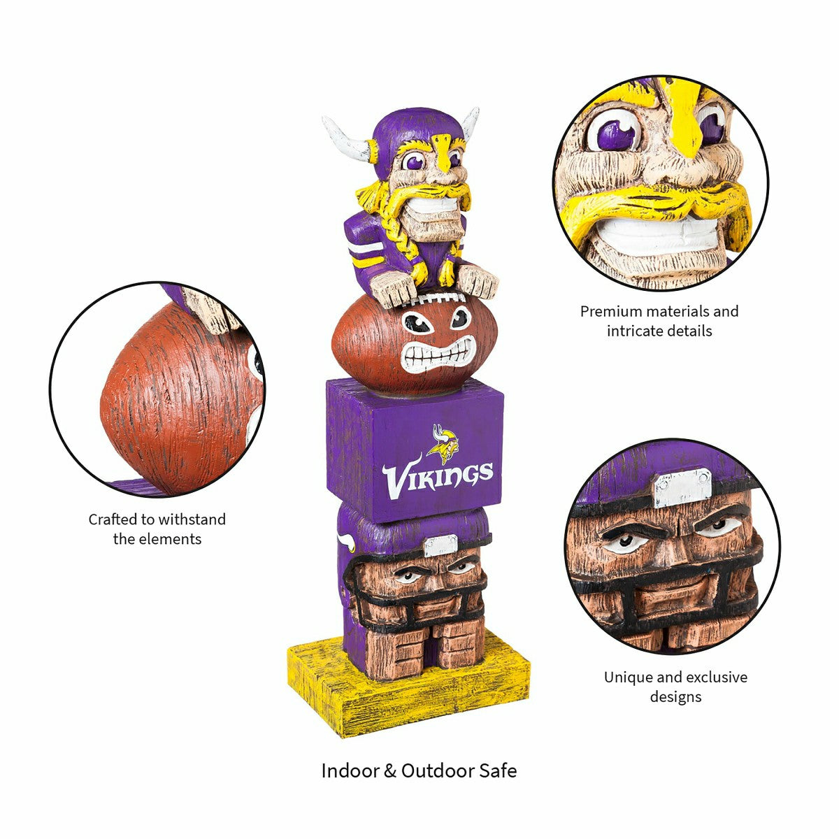 Minnesota Vikings Tiki Team Totem Garden Statue