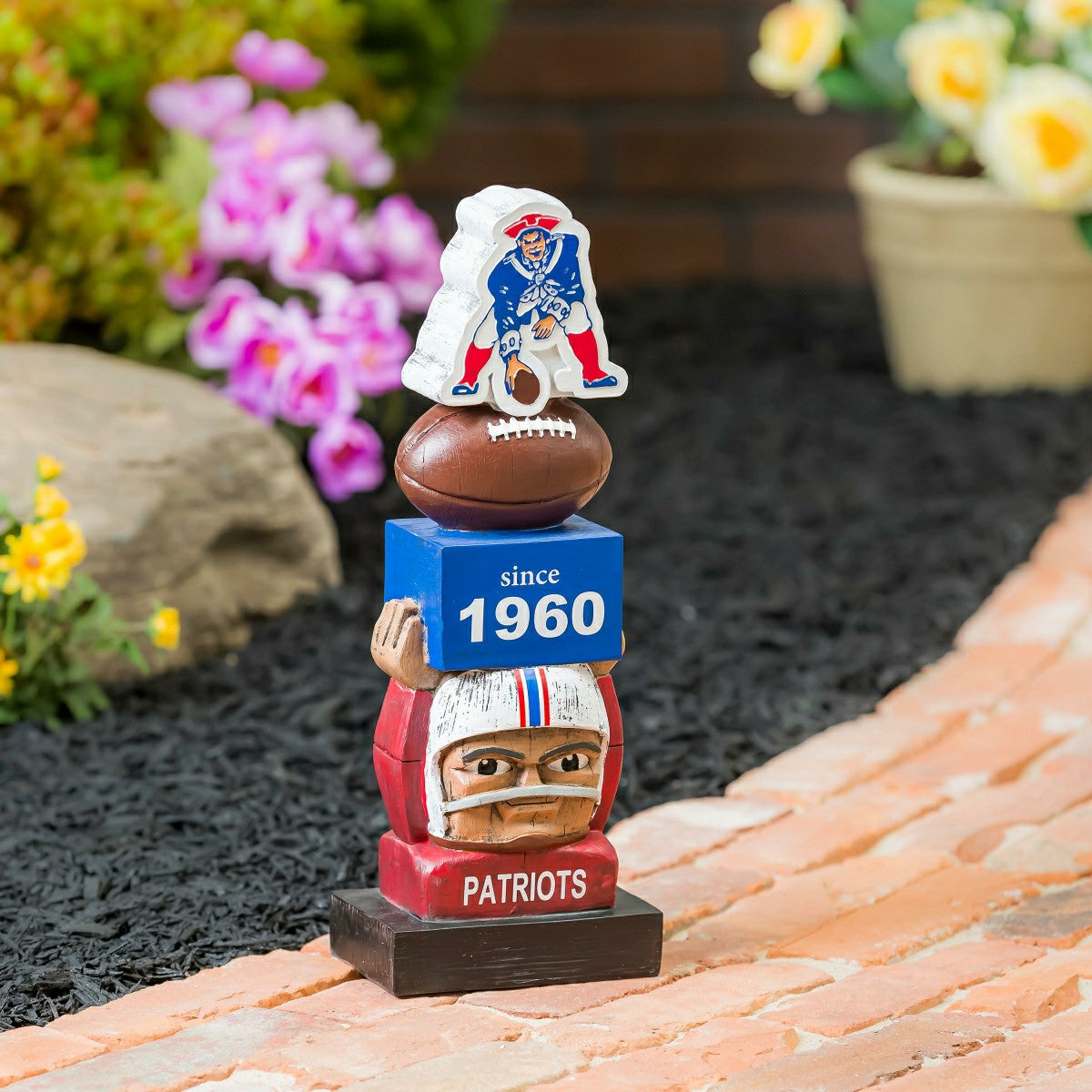 Vintage Football Garden Statue, New England Patriots