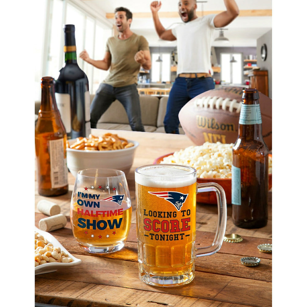 New England Patriots, Stemless 17OZ Wine & Beer 16 OZ Gift Set