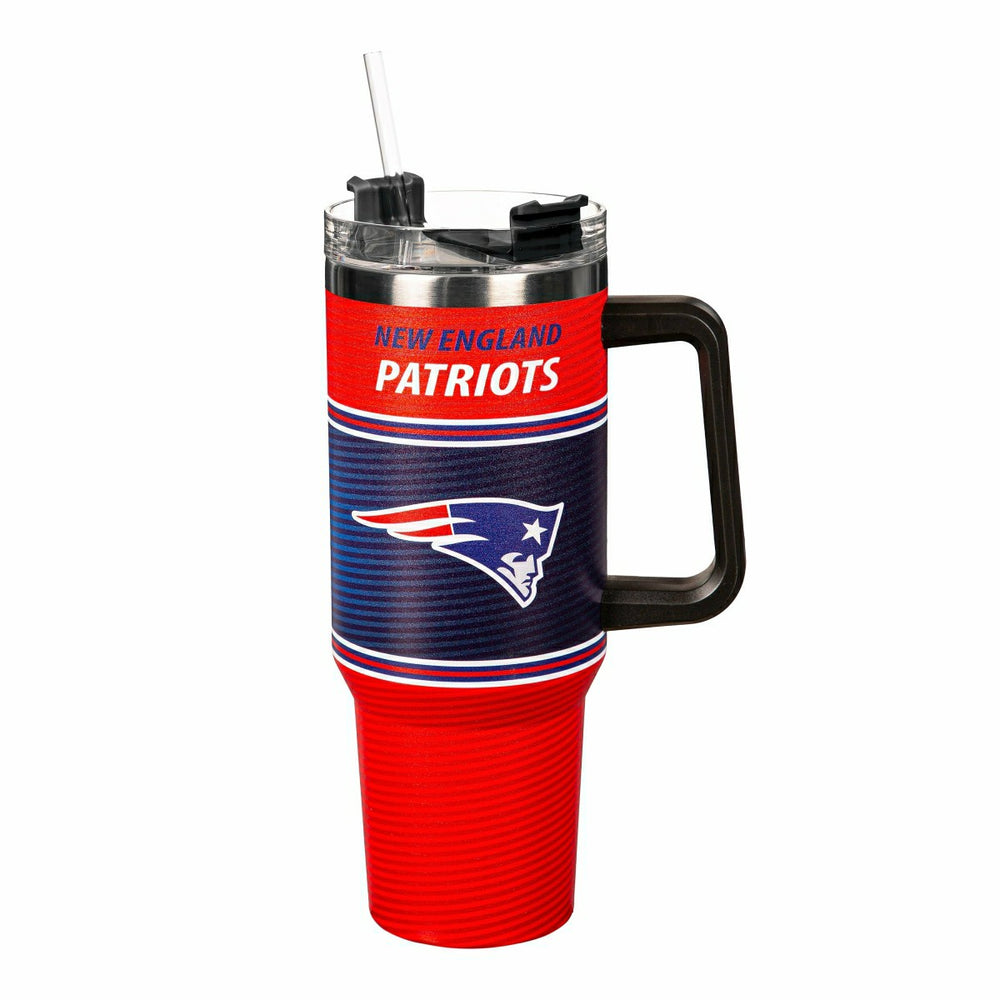 40oz Stainless Steel Canyon Cup w/ Straw, New England Patriots