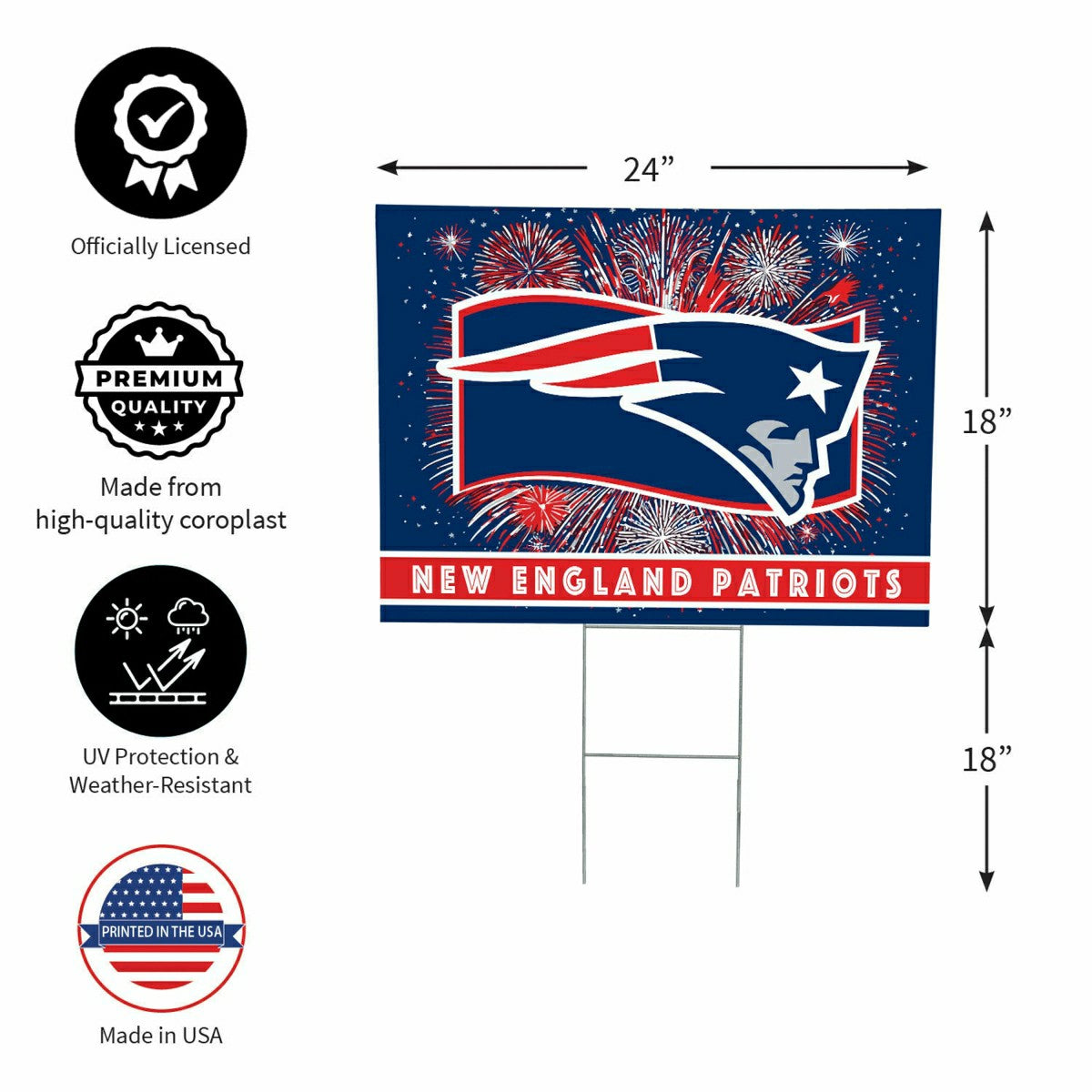 New England Patriots Yard Sign, Patriotic