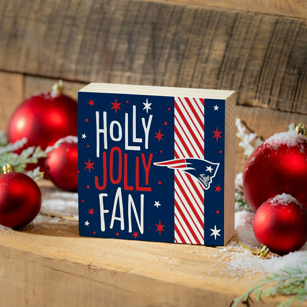 New England Patriots Block, Holiday, 6x6