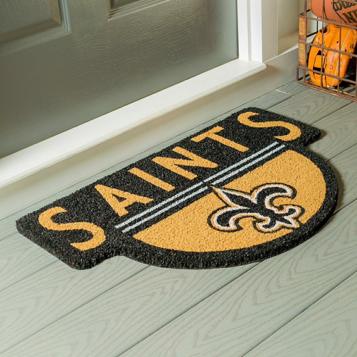 NFL Shaped Coir Door Mat, Saints