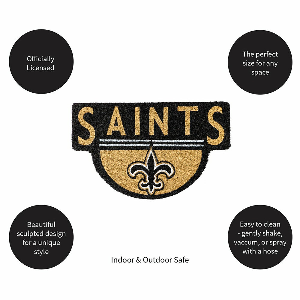 NFL Shaped Coir Door Mat, Saints