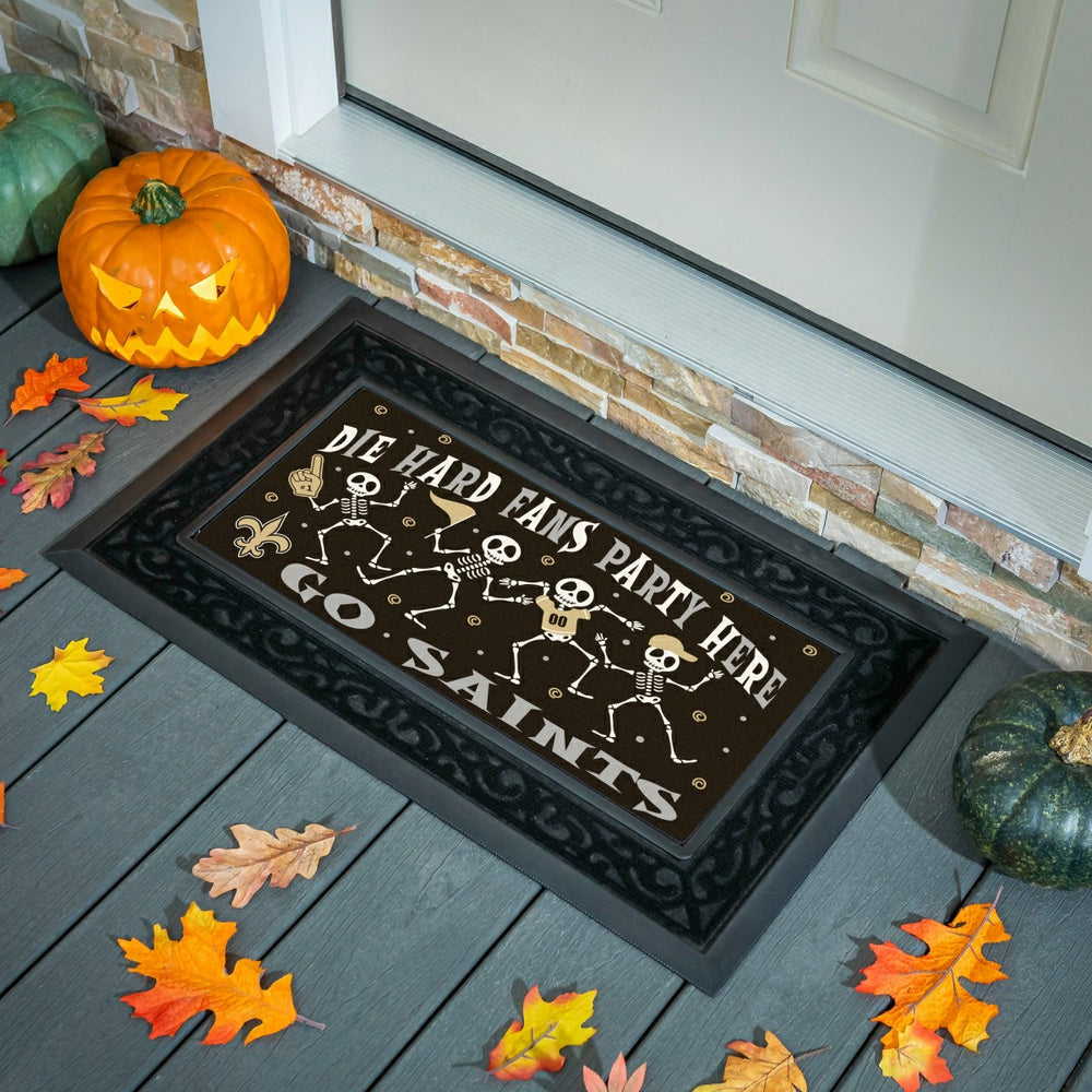 New Orleans Saints Flocked Coir Halloween Sassafras Switch Mat, 22"x10