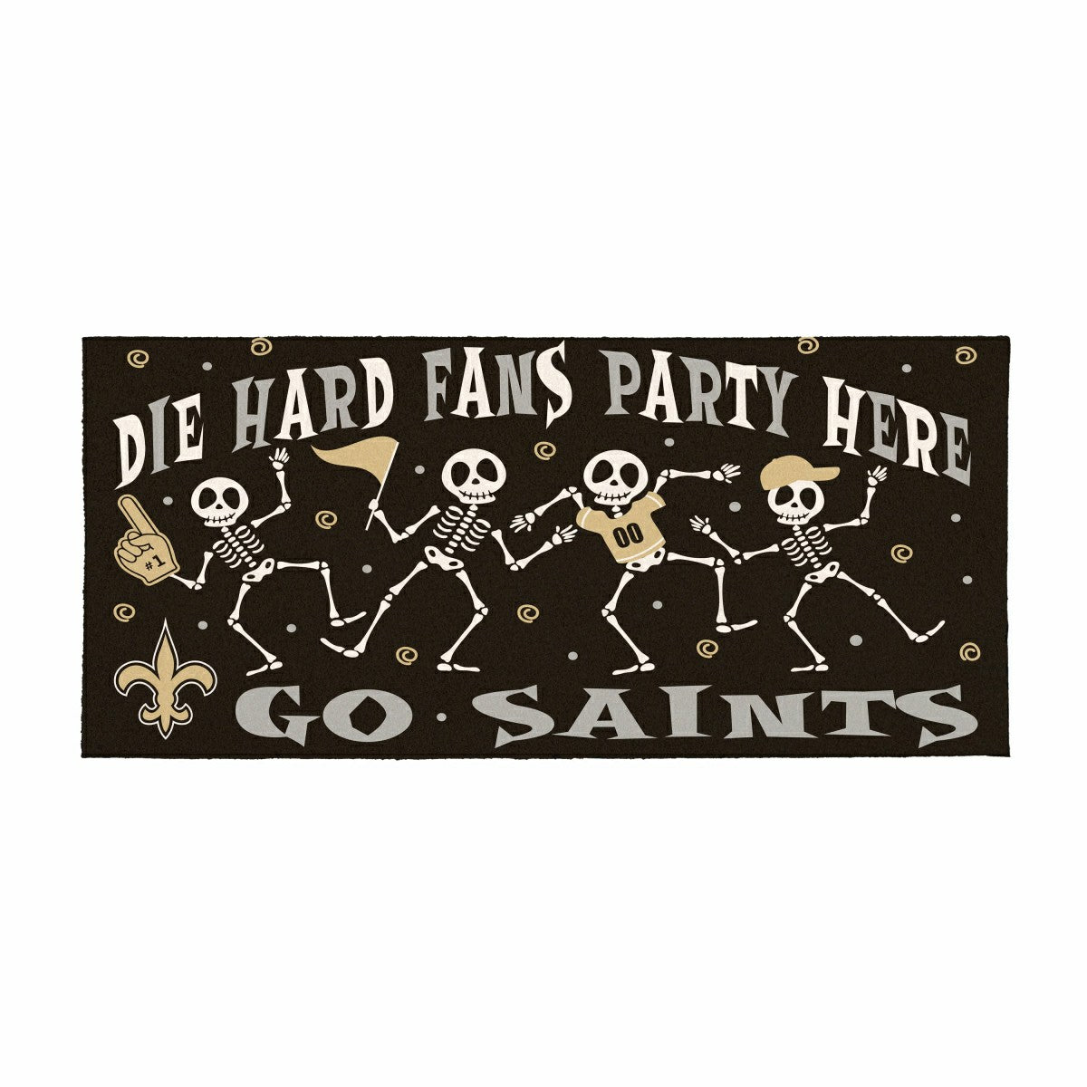 New Orleans Saints Flocked Coir Halloween Sassafras Switch Mat, 22"x10