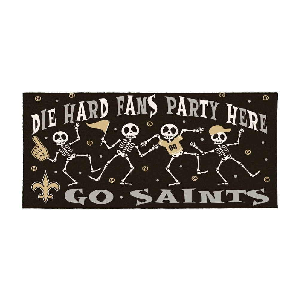 New Orleans Saints Flocked Coir Halloween Sassafras Switch Mat, 22"x10