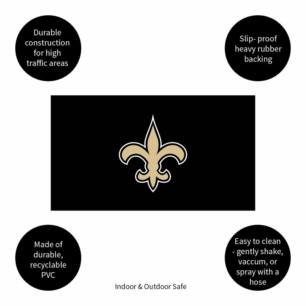 Full Color PVC Mat, 16" x 28", New Orleans Saints