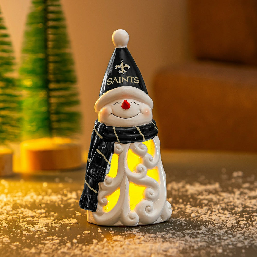 New Orleans Saints Snowman LED Statuary, 8"