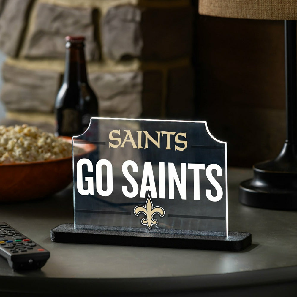 New Orleans Saints NFL Football Rectangle Desklite LED Decor
