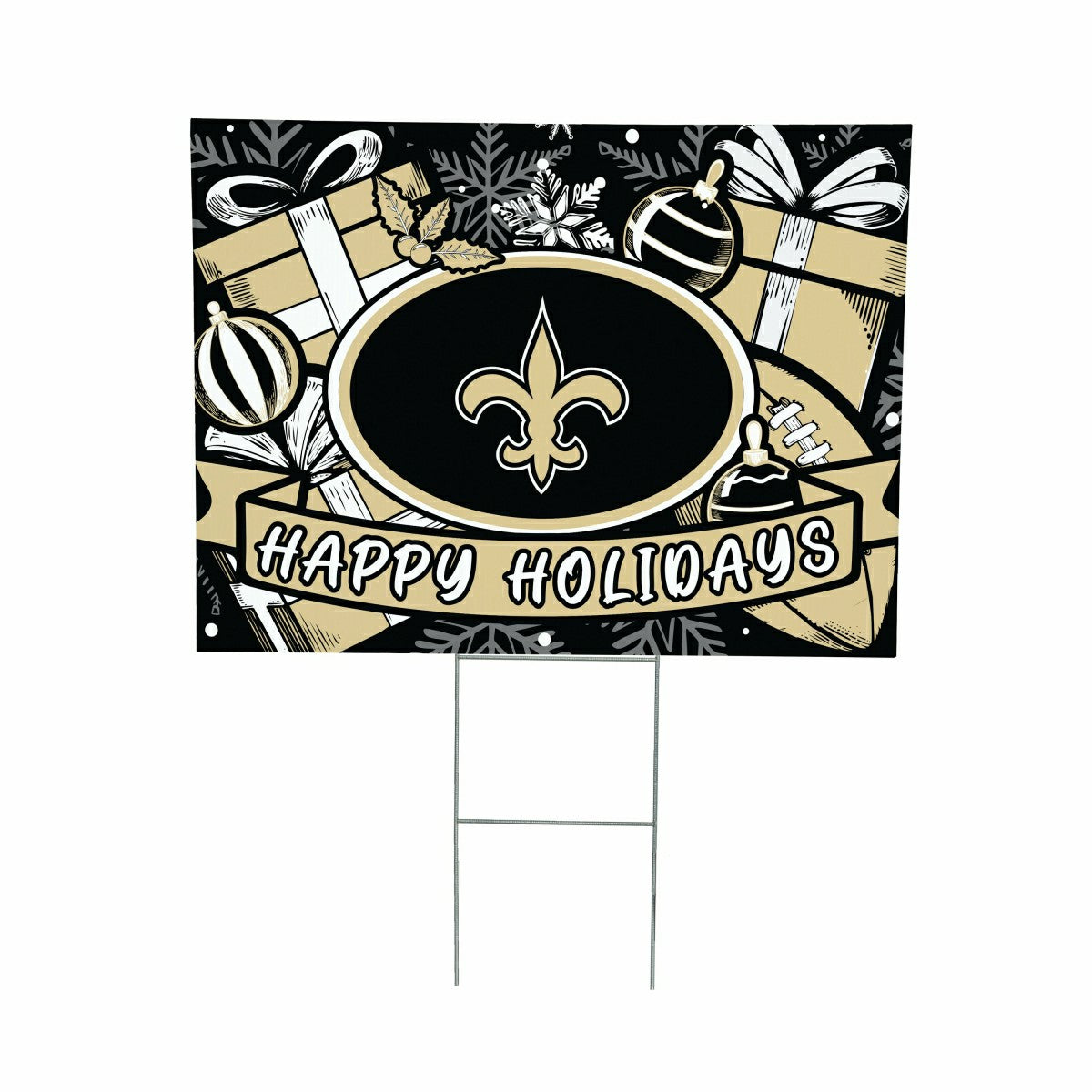 New Orleans Saints Yard Sign, Holiday