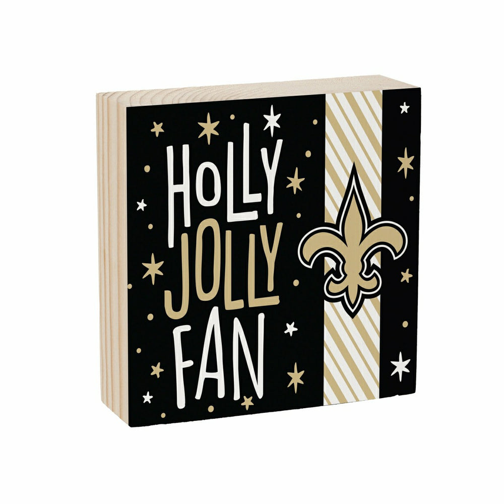 New Orleans Saints Block, Holiday, 6x6