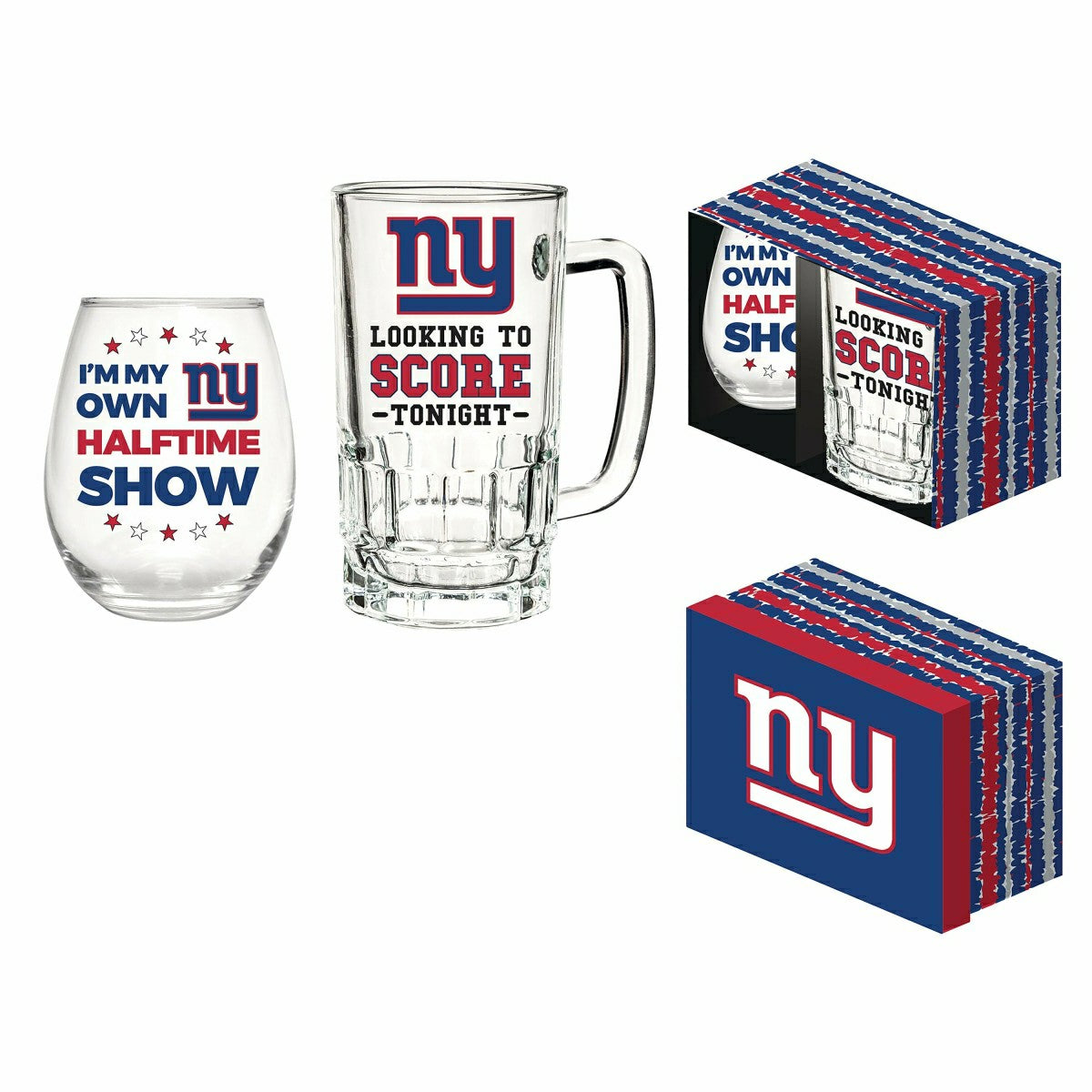New York Giants, Stemless 17OZ Wine & Beer 16 OZ Gift Set