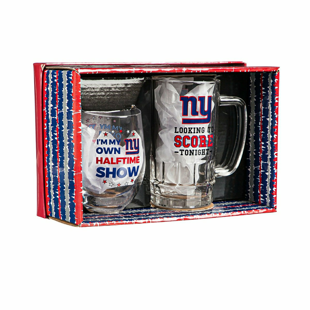 New York Giants, Stemless 17OZ Wine & Beer 16 OZ Gift Set