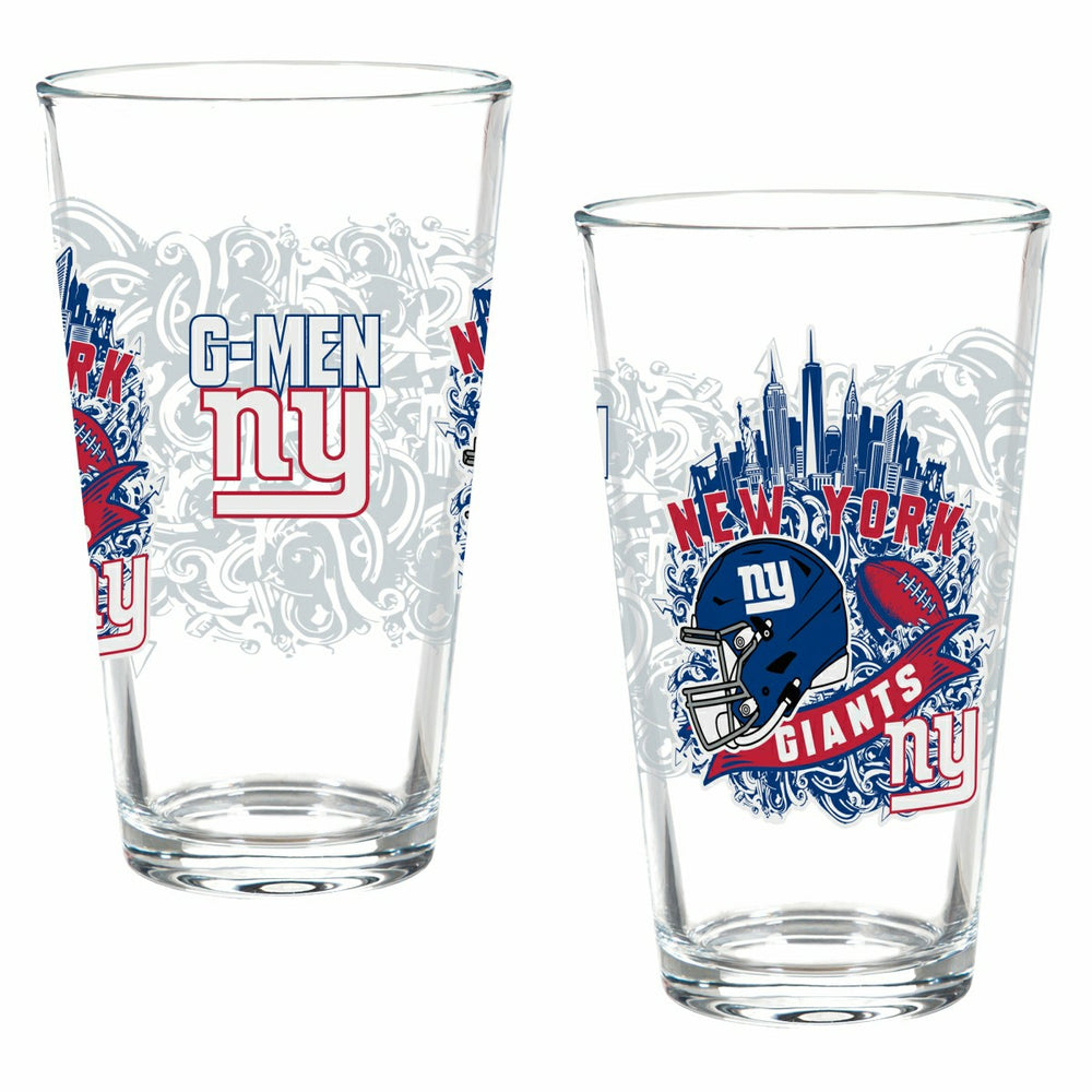 New York Giants 16oz Glass pint, Set of 2
