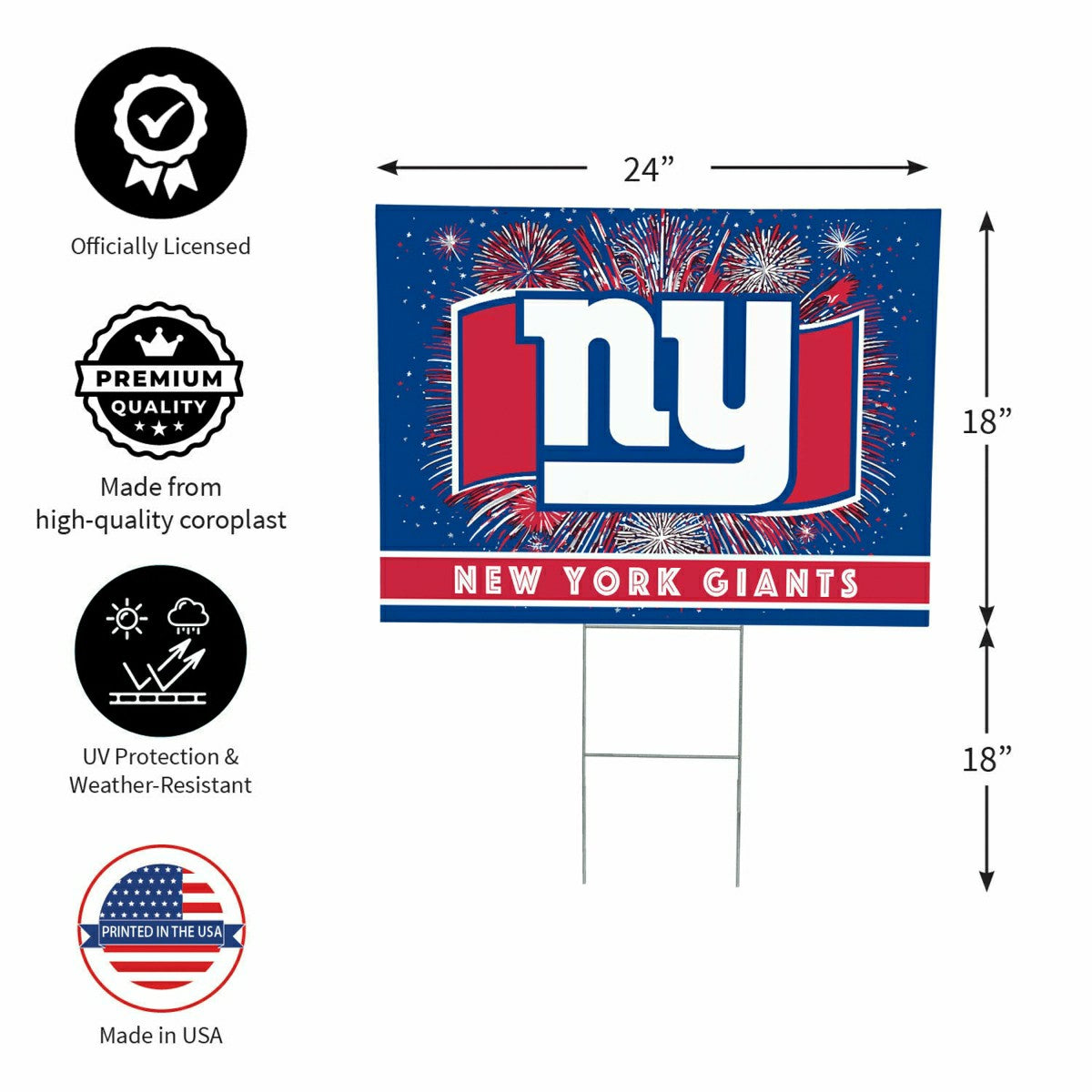 New York Giants Yard Sign, Patriotic