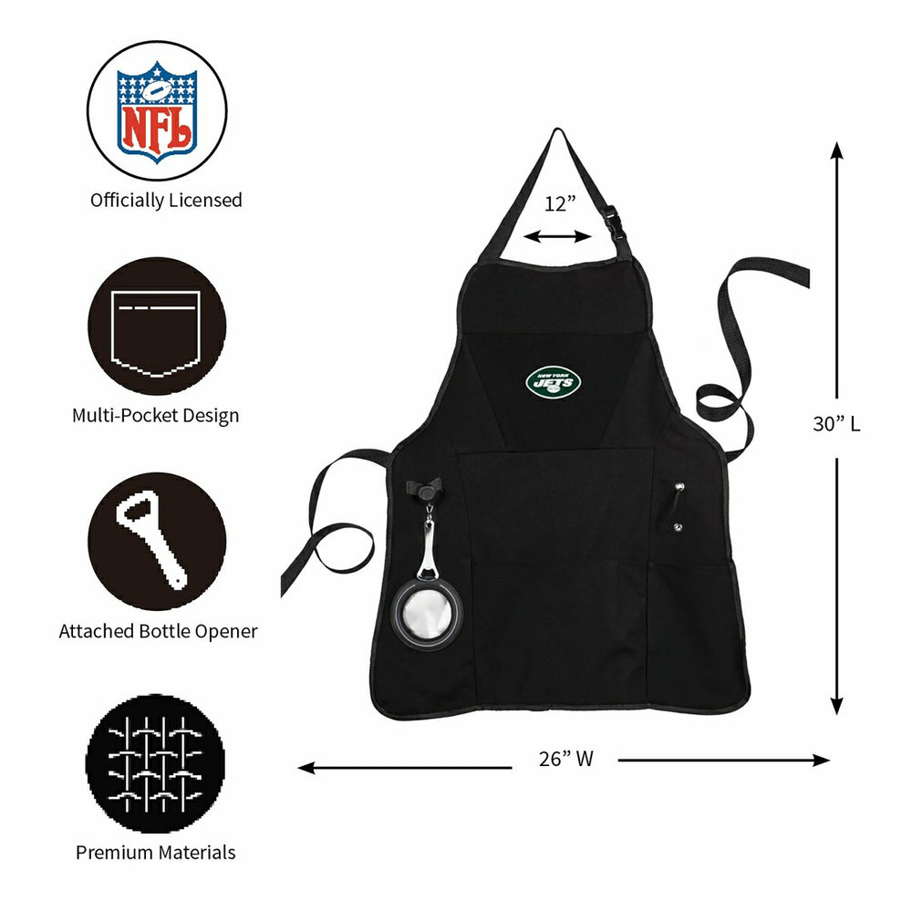 Grill Apron, Black, New York Jets