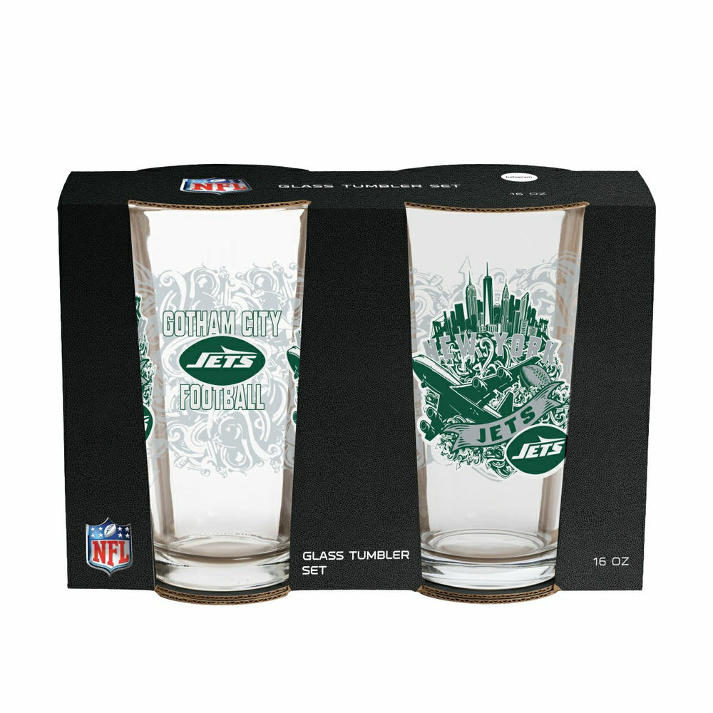 New York Jets 16oz Glass pint, Set of 2