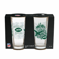 New York Jets 16oz Glass pint, Set of 2