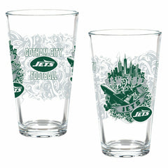 New York Jets 16oz Glass pint, Set of 2