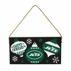 New York Jets Holiday Wood Wall Sign, 6x11